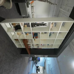 Musterring Regale|Raumteiler Regal Kara 61697 Lack Weiß Nussbaum Nova Griff Edelstahl