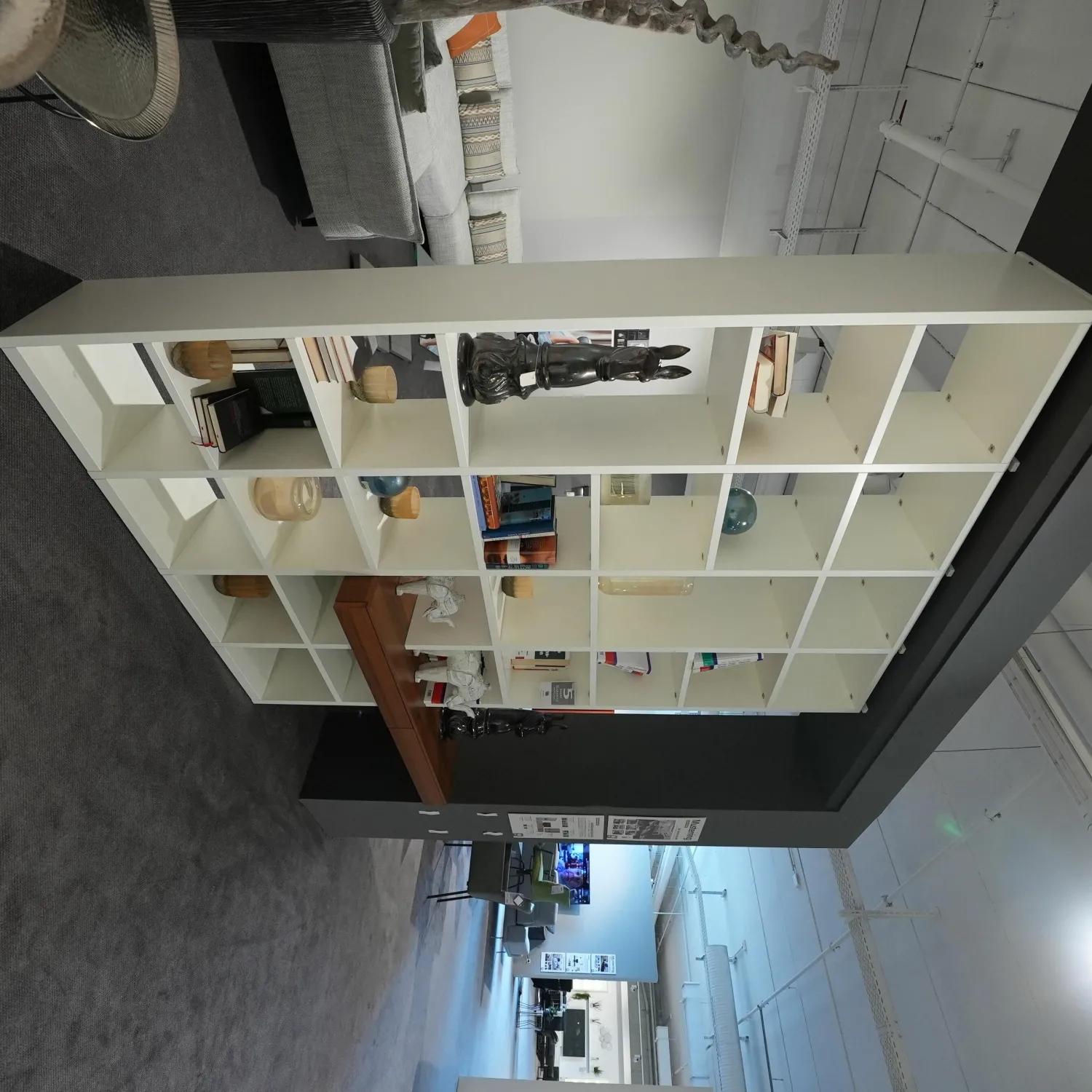 Musterring Regale|Raumteiler Regal Kara 61697 Lack Weiß Nussbaum Nova Griff Edelstahl