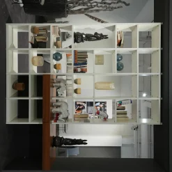 Musterring Regale|Raumteiler Regal Kara 61697 Lack Weiß Nussbaum Nova Griff Edelstahl