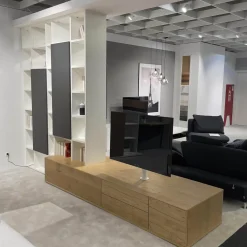 IRO Wohnwände & Tv-Lowboards|Raumteiler SE7000 Lack Weiß Front Balkeneiche Natur Korpus Wildeiche