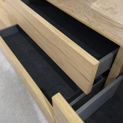 IRO Wohnwände & Tv-Lowboards|Raumteiler SE7000 Lack Weiß Front Balkeneiche Natur Korpus Wildeiche