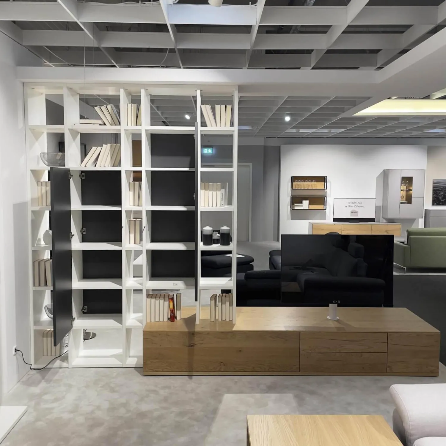 IRO Wohnwände & Tv-Lowboards|Raumteiler SE7000 Lack Weiß Front Balkeneiche Natur Korpus Wildeiche