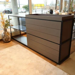 Interlübke Kommoden & Sideboards|Raumteiler Tado Lack M10 Schwarz Eloxiert O20 Mit Klappe Und Schubkasten Und Fachböden