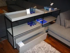 Interlübke Regale|Raumteiler Tado Metallstruktur Schwarz Front Korpus und Rückwand Lack Flintgrau