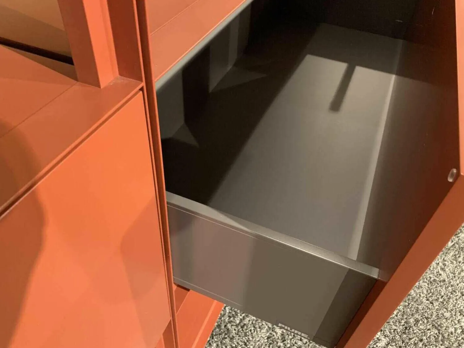 Piure Regale|Raumteiler-Regal Mesh 3-teilig Mattlack Grau Rot