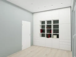 Interlübke Regale|Reaglwand Studimo Lack Schneeweiß M03 Rückwände In Offenen Bereichen Lack Laguna M80 Grau