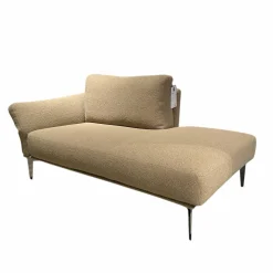 Cierre Daybeds & Recamieren|Recamiere Aida Stoff 2 Orsetto 5 121 Beige Braun Gestell Schwarz Chrom Mit Klappbarere Armlehne