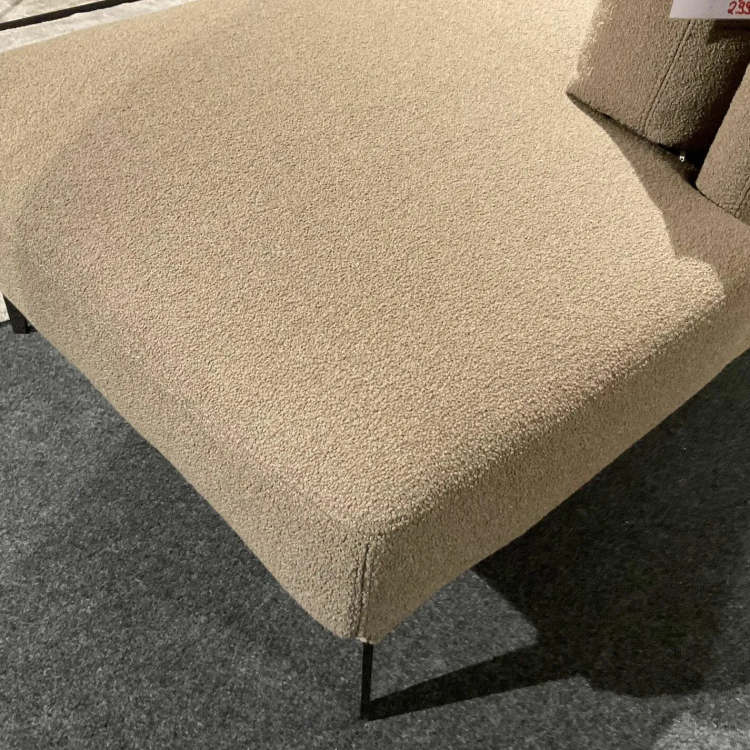 Cierre Daybeds & Recamieren|Recamiere Aida Stoff 2 Orsetto 5 121 Beige Braun Gestell Schwarz Chrom Mit Klappbarere Armlehne