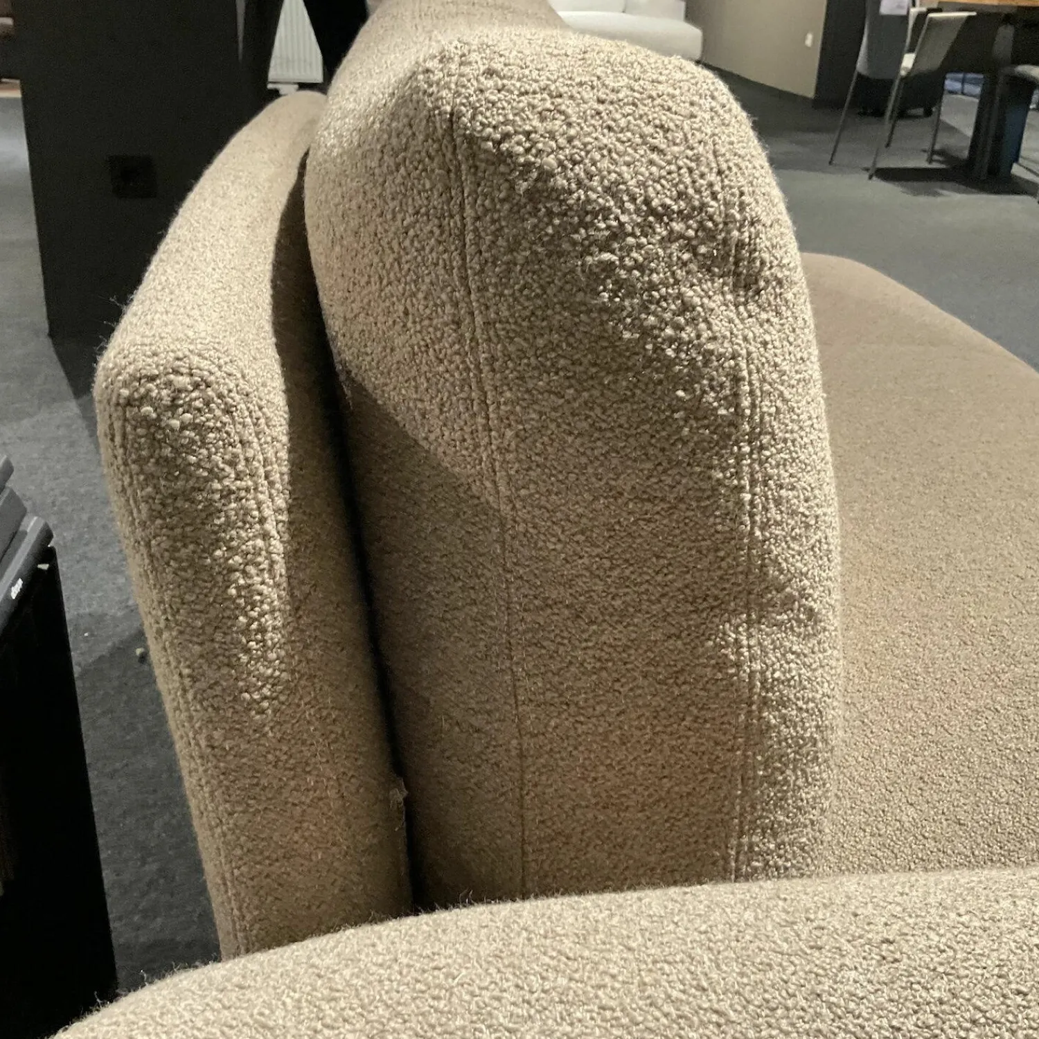 Cierre Daybeds & Recamieren|Recamiere Aida Stoff 2 Orsetto 5 121 Beige Braun Gestell Schwarz Chrom Mit Klappbarere Armlehne