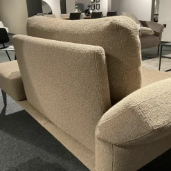 Cierre Daybeds & Recamieren|Recamiere Aida Stoff 2 Orsetto 5 121 Beige Braun Gestell Schwarz Chrom Mit Klappbarere Armlehne