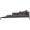 Walter Knoll Daybeds & Recamieren|Recamiere Jaan Living 783 25 Bezug Leder Velvet Chia Grau Mit Ablageboard Saddle Black Schwarz Und Kisssen