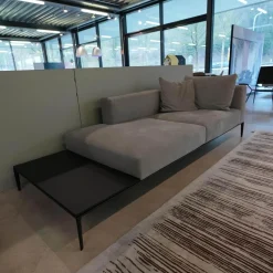 Walter Knoll Daybeds & Recamieren|Recamiere Jaan Living 783 25 Bezug Leder Velvet Chia Grau Mit Ablageboard Saddle Black Schwarz Und Kisssen