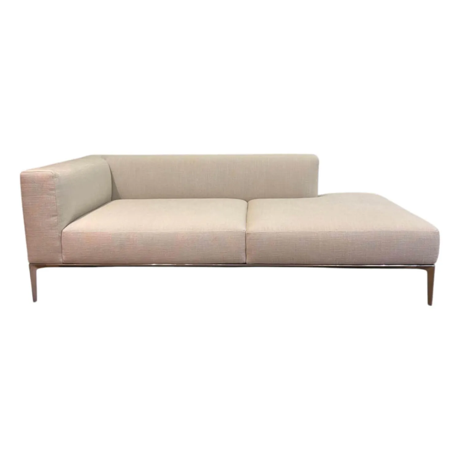 Walter Knoll Daybeds & Recamieren|Recamiere Jaan Living 783 25 RA L Stoff Tonga 7615 Off White Beige Gestell Hochglanz Poliert Mit Kissen