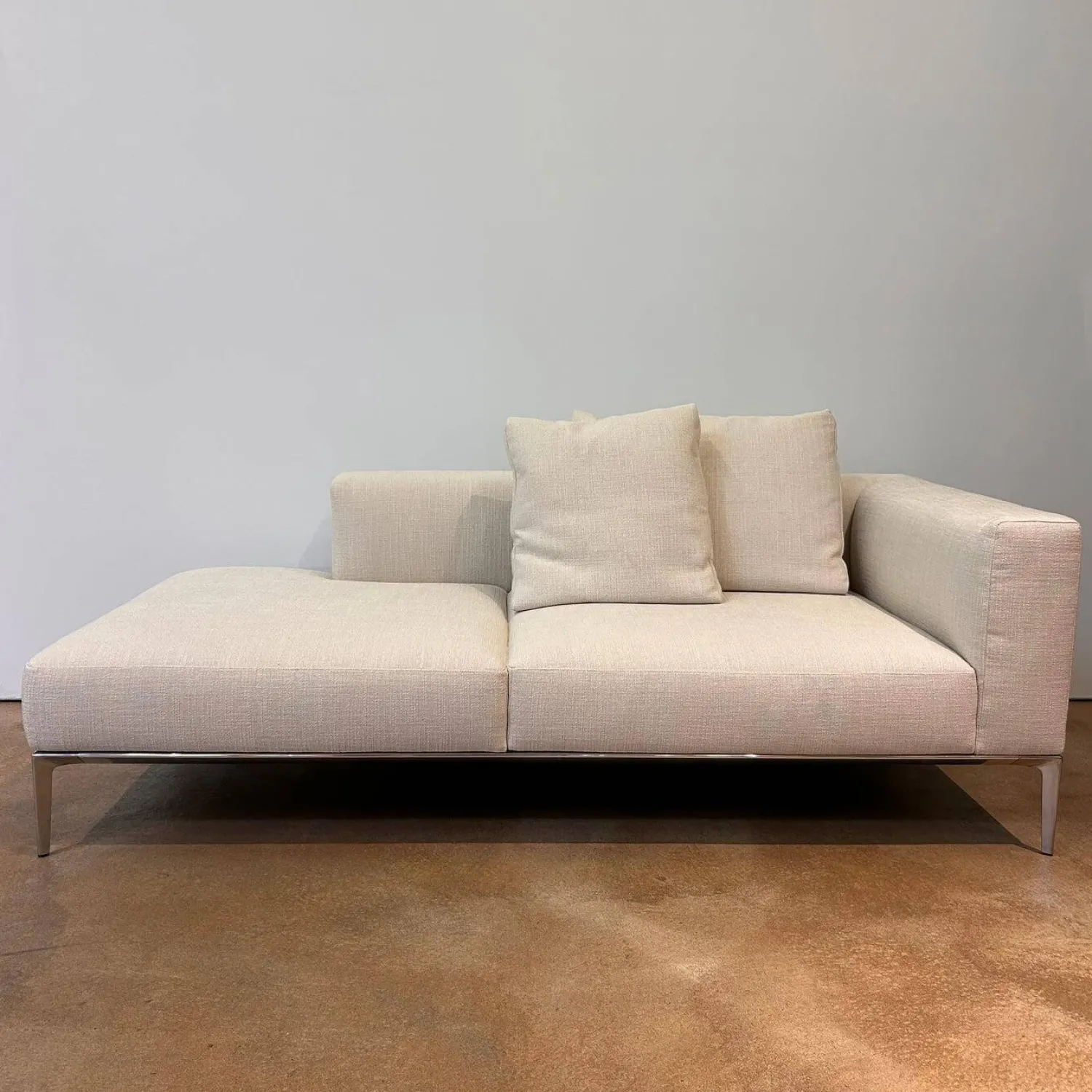 Walter Knoll Daybeds & Recamieren|Recamiere Jaan Living 783 25 RA L Stoff Tonga 7615 Off White Beige Gestell Hochglanz Poliert Mit Kissen