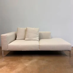 Walter Knoll Daybeds & Recamieren|Recamiere Jaan Living 783 25 RA L Stoff Tonga 7615 Off White Beige Gestell Hochglanz Poliert Mit Kissen