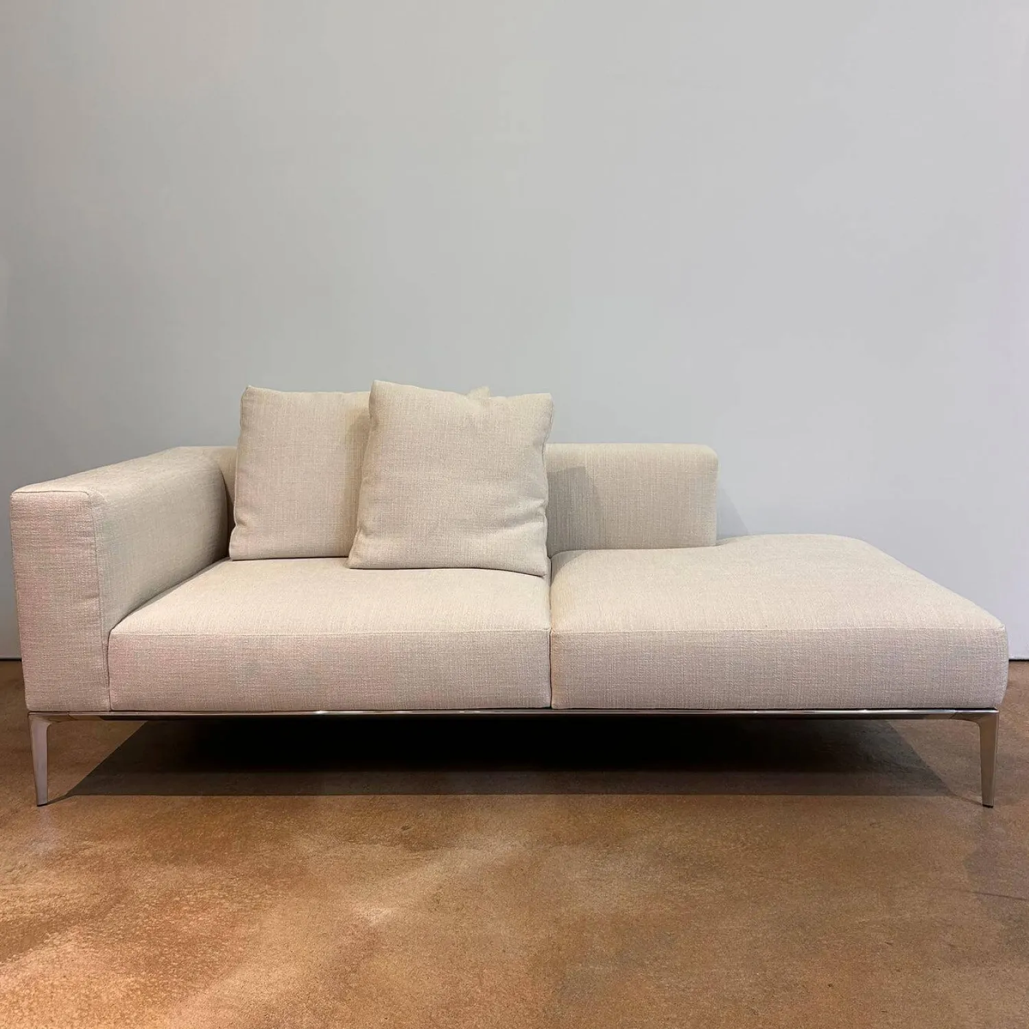 Walter Knoll Daybeds & Recamieren|Recamiere Jaan Living 783 25 RA L Stoff Tonga 7615 Off White Beige Gestell Hochglanz Poliert Mit Kissen