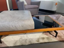 JOOP! Daybeds & Recamieren|Recamiere LR 007 8151 Leder 24 Longru Brown Braun Füße Hochglanz Poliert Inklusive Holzablage Und Tischhocker