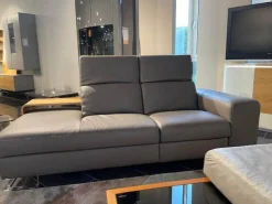 JOOP! Daybeds & Recamieren|Recamiere LR 007 8151 Leder 24 Longru Brown Braun Füße Hochglanz Poliert Inklusive Holzablage Und Tischhocker