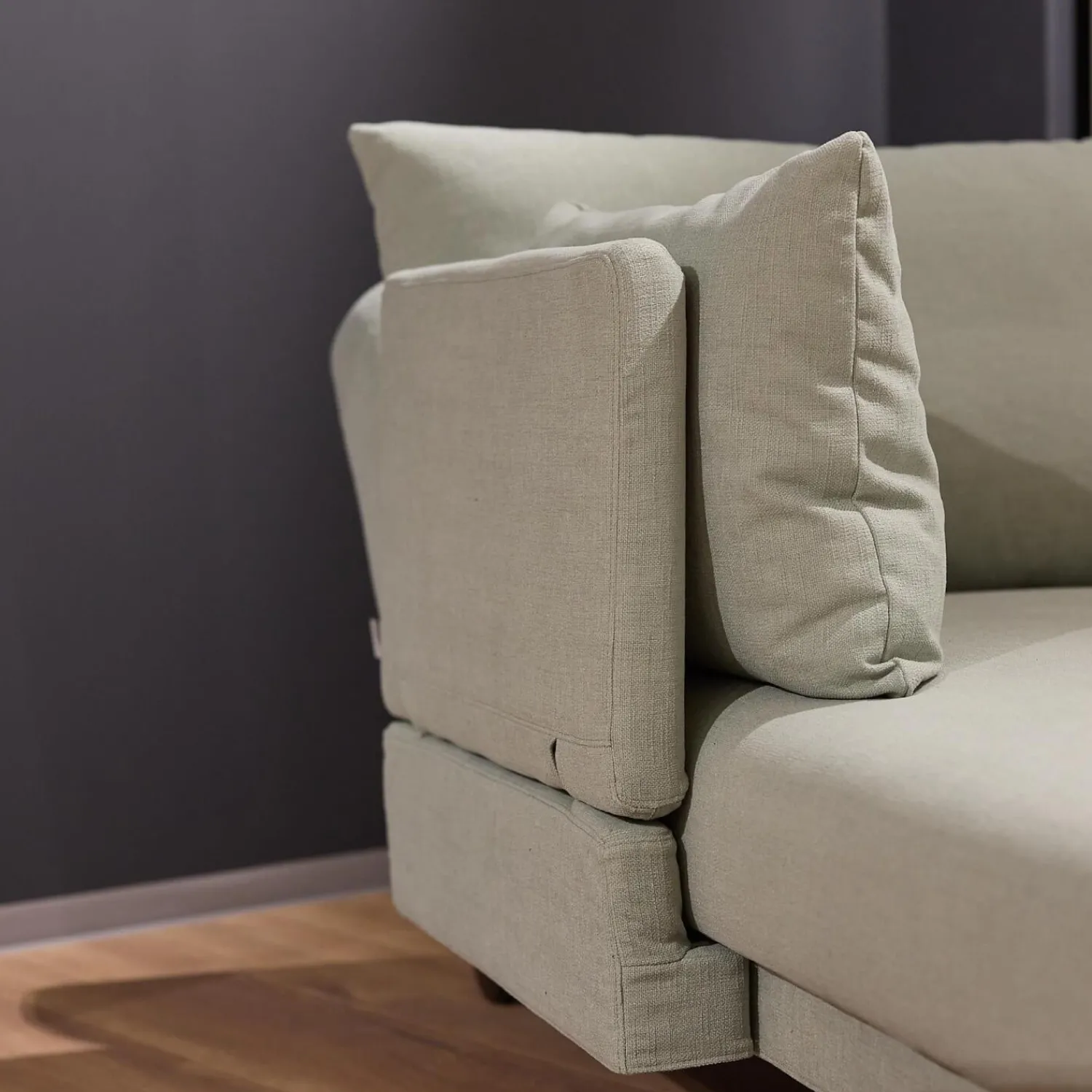 Brühl Daybeds & Recamieren|Recamiere Tam Bezug Stoff 3222 32 Mint Grün Gestell Schwarz Inklusive Armlehne Links Verschiebbar Und Abklappbar Mit Kissen