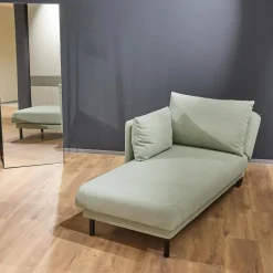 Brühl Daybeds & Recamieren|Recamiere Tam Bezug Stoff 3222 32 Mint Grün Gestell Schwarz Inklusive Armlehne Links Verschiebbar Und Abklappbar Mit Kissen