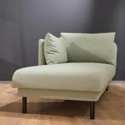 Brühl Daybeds & Recamieren|Recamiere Tam Bezug Stoff 3222 32 Mint Grün Gestell Schwarz Inklusive Armlehne Links Verschiebbar Und Abklappbar Mit Kissen