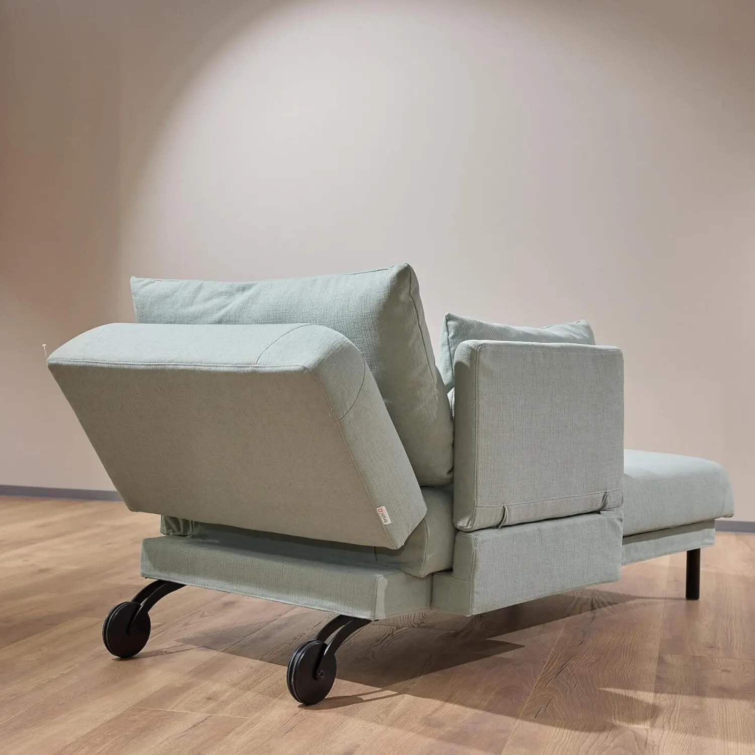 Brühl Daybeds & Recamieren|Recamiere Tam Bezug Stoff 3222 32 Mint Grün Gestell Schwarz Inklusive Armlehne Links Verschiebbar Und Abklappbar Mit Kissen