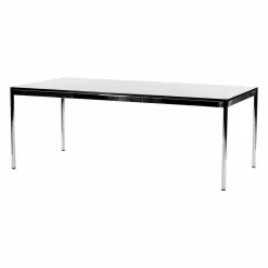 USM Haller Schreibtische & Sekretäre|Rechtecktisch 200x100 Kunstharz Perlgrau Gestell Verchromt