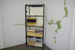 Bene Regale & Container|Regal Pixel Rack M Rahmen Schwarz Platten Weiß Melamin