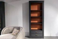 Form Exclusiv Regale|Regal Bordeaux Europäische Kirsche Anthrazit Reliefstruktur Beschläge Messing Geschliffen 2 Schübe Rückwand Rot