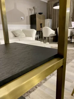 Christine Kröncke Regale|Regal Bronxx S1 Gestell Messing Gebürstet Leicht Patiniert Böden Eiche Anthrazit Matt Lackiert