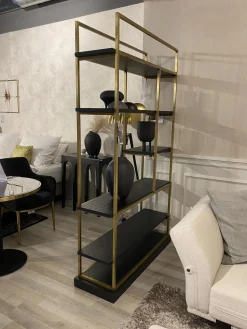 Christine Kröncke Regale|Regal Bronxx S1 Gestell Messing Gebürstet Leicht Patiniert Böden Eiche Anthrazit Matt Lackiert