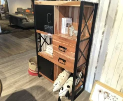 Ludwig Gutmann Regale|Regal Downtown Akazie Massiv Gebeizt Und Lackiert Rahmen Metall Schwarz Lackiert