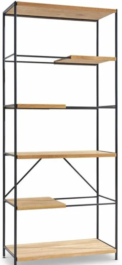 Natura Regale|Regal Hartford Eiche Massiv Natur Geölt Gestell Metall Schwarz