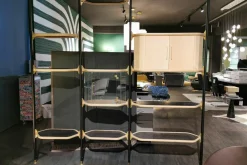 Baxter Regale|Regal Libelle Gestell Aluminium Schwarz Verbindungen Messing Regalboden Ahornholz