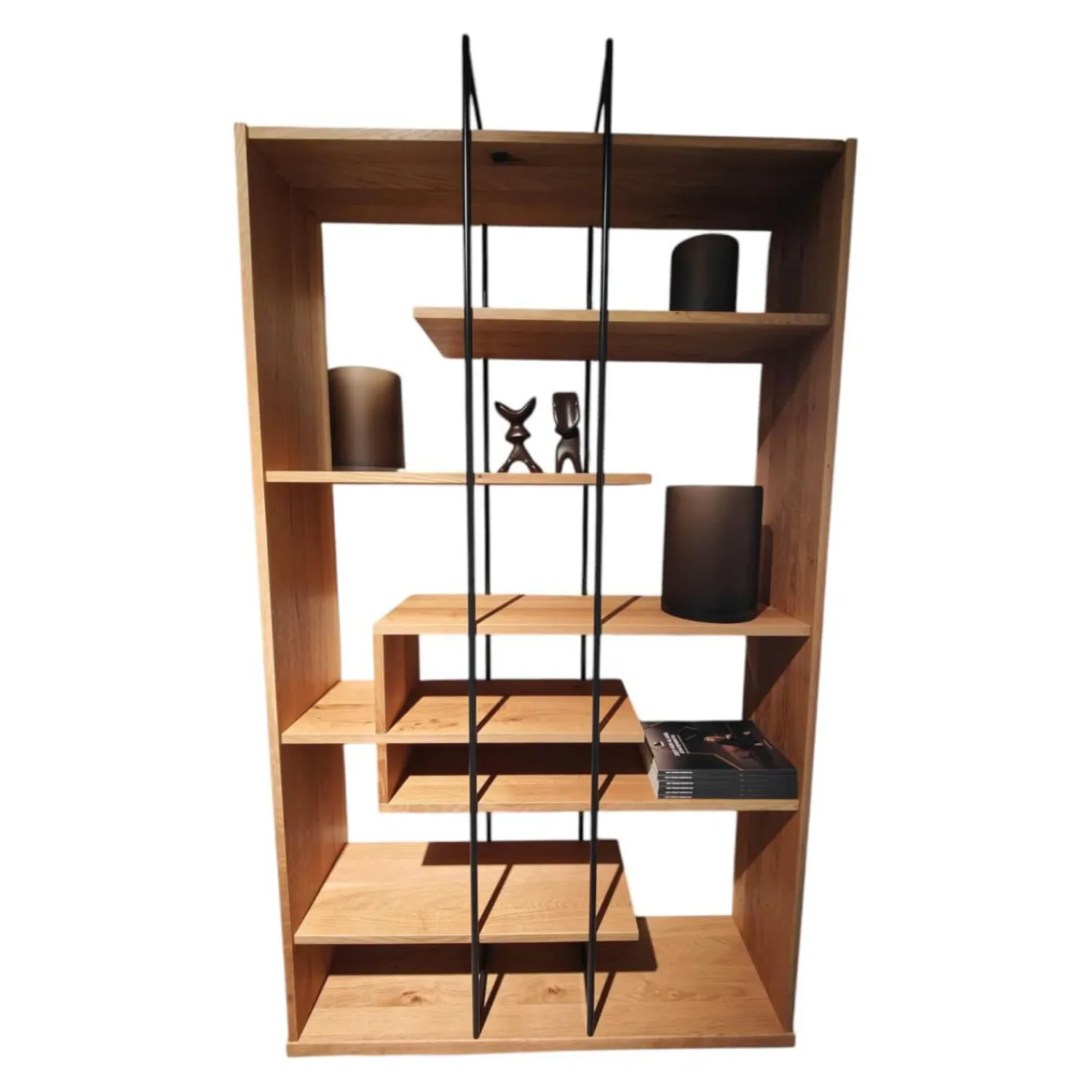 Contur Regale|Regal Mileto Asteiche Massiv Gebürstet Natur Geölt Metall Schwarz