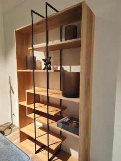 Contur Regale|Regal Mileto Asteiche Massiv Gebürstet Natur Geölt Metall Schwarz