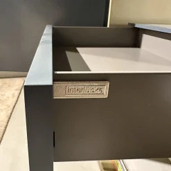 Interlübke Regale|Regal Mit Bar Studimo Korpus Lack Gold Metallic M09 Front Mattglas Optiwhite Graphit T39 Grau Rückwand Lack Seegrün M86 Grün