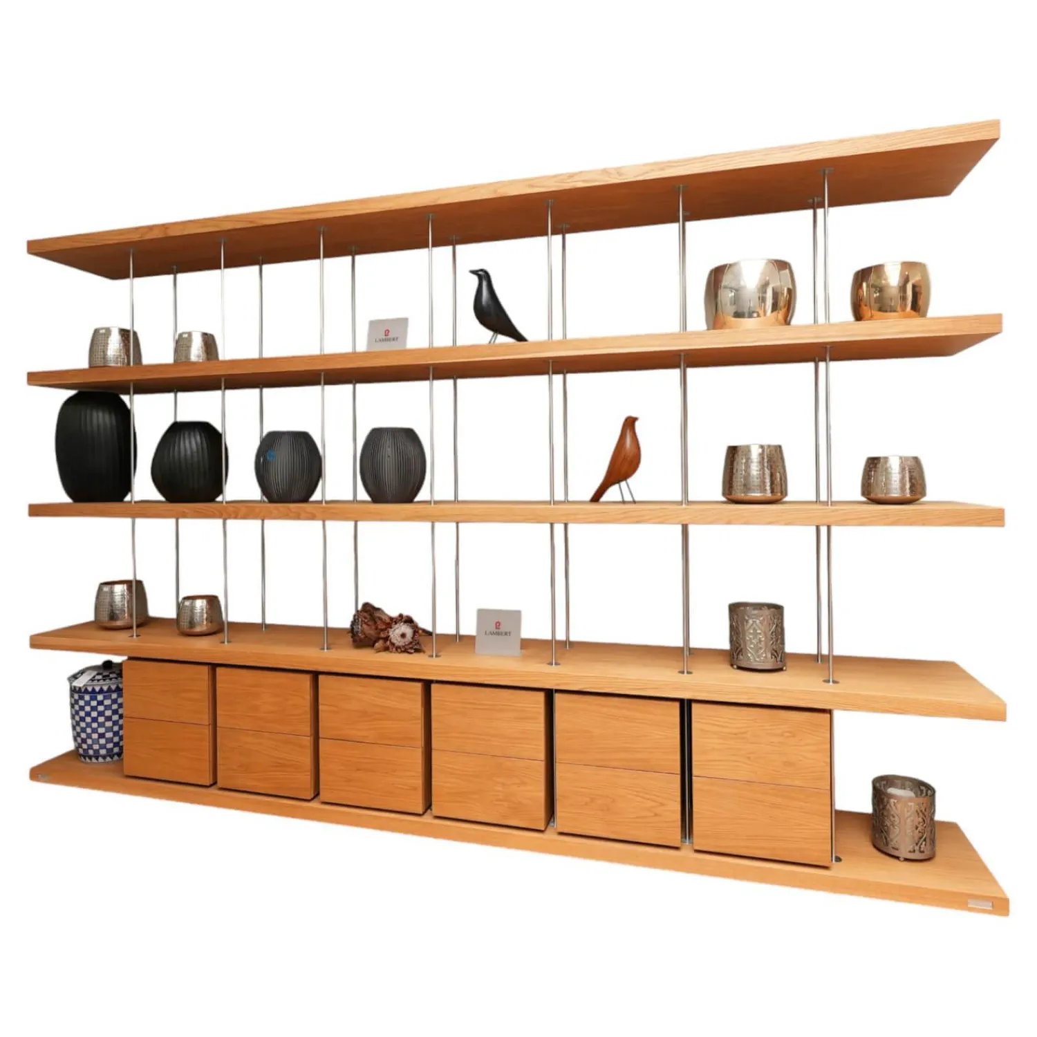 Riva1920 Regale|Regal Piano Design Bookshelf Eiche Mt Knoten Geölt Gewachst