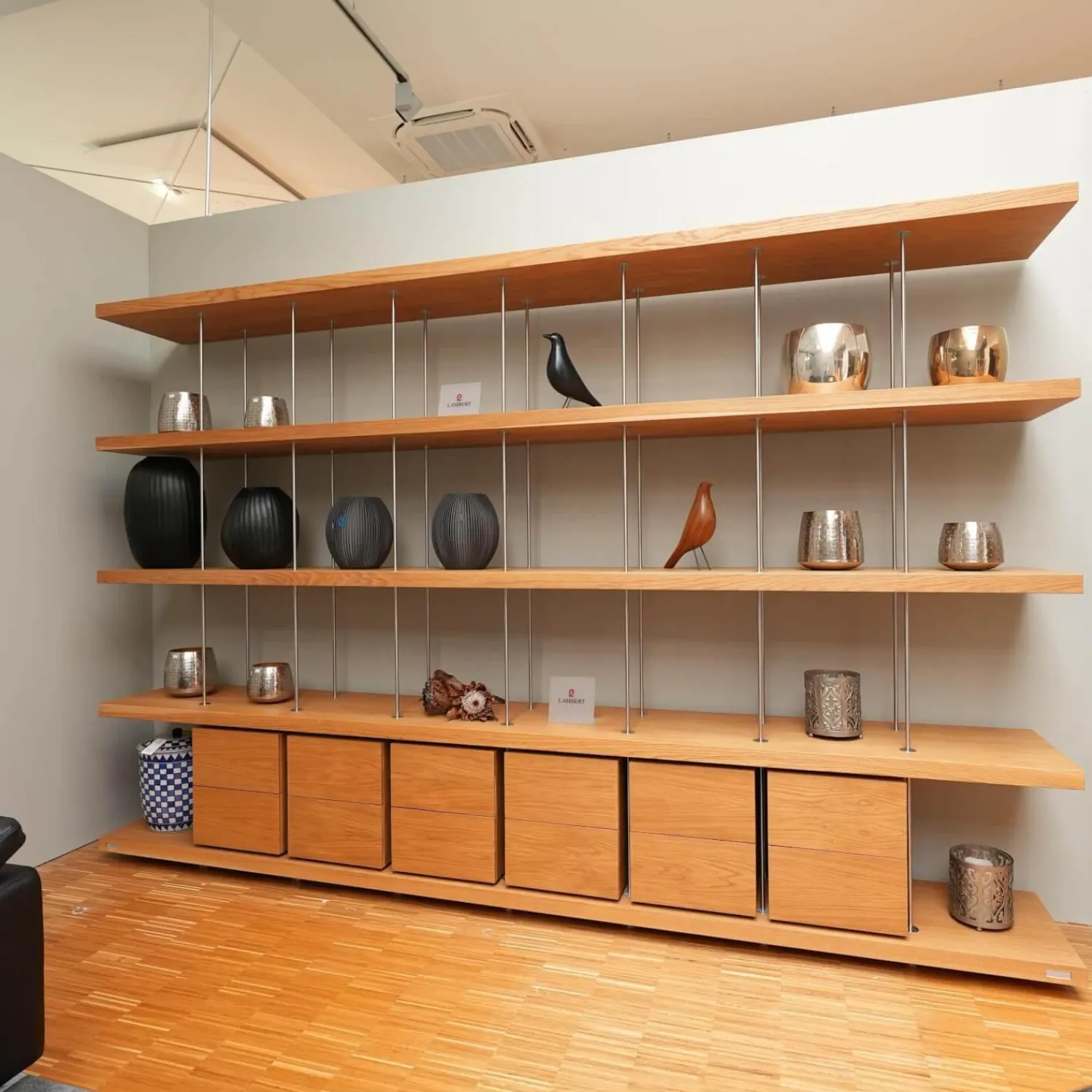 Riva1920 Regale|Regal Piano Design Bookshelf Eiche Mt Knoten Geölt Gewachst