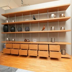 Riva1920 Regale|Regal Piano Design Bookshelf Eiche Mt Knoten Geölt Gewachst