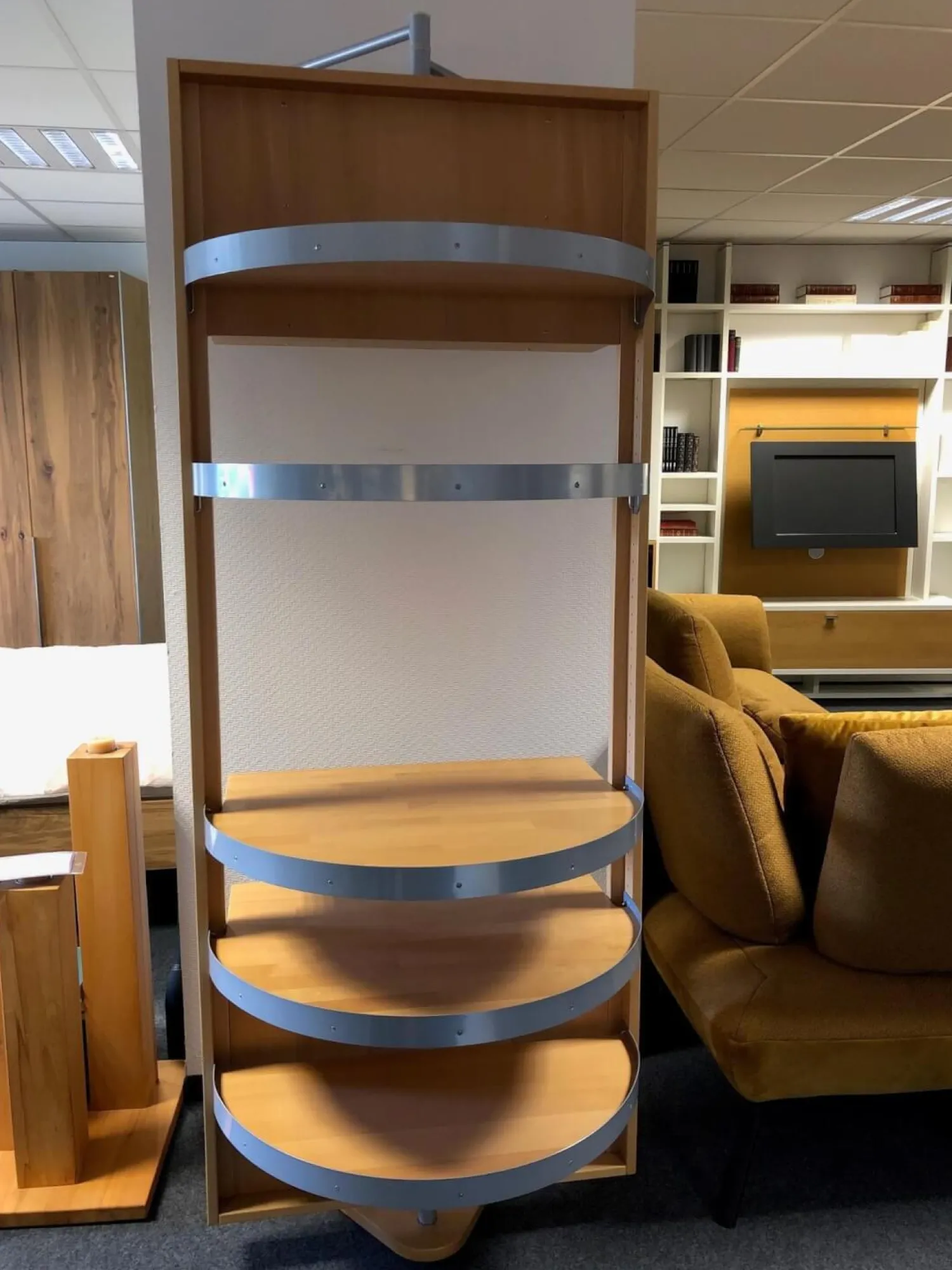 Decker Regale|Regal Rondell Buche Massiv Lackiert Mit Drehachse