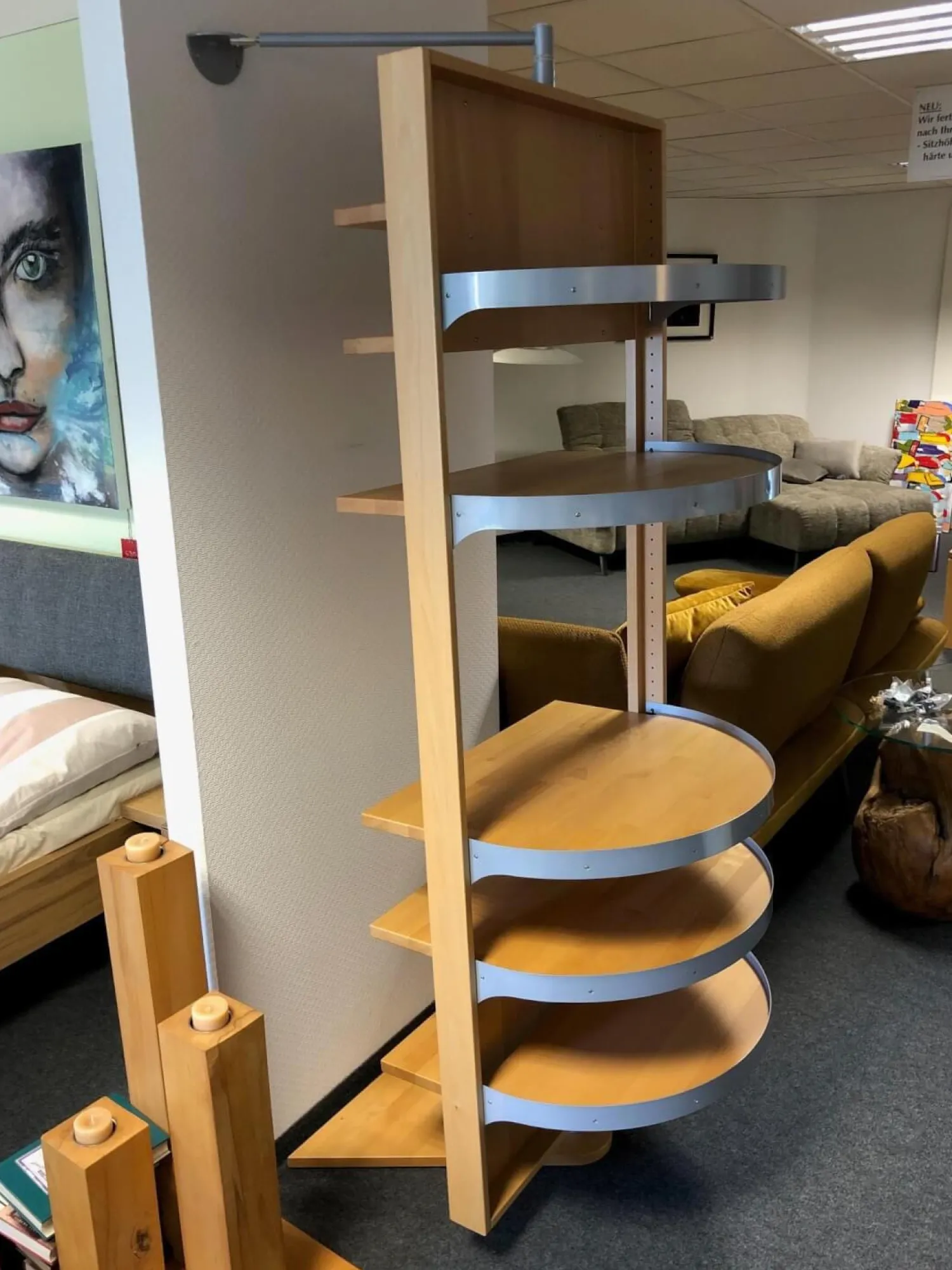 Decker Regale|Regal Rondell Buche Massiv Lackiert Mit Drehachse