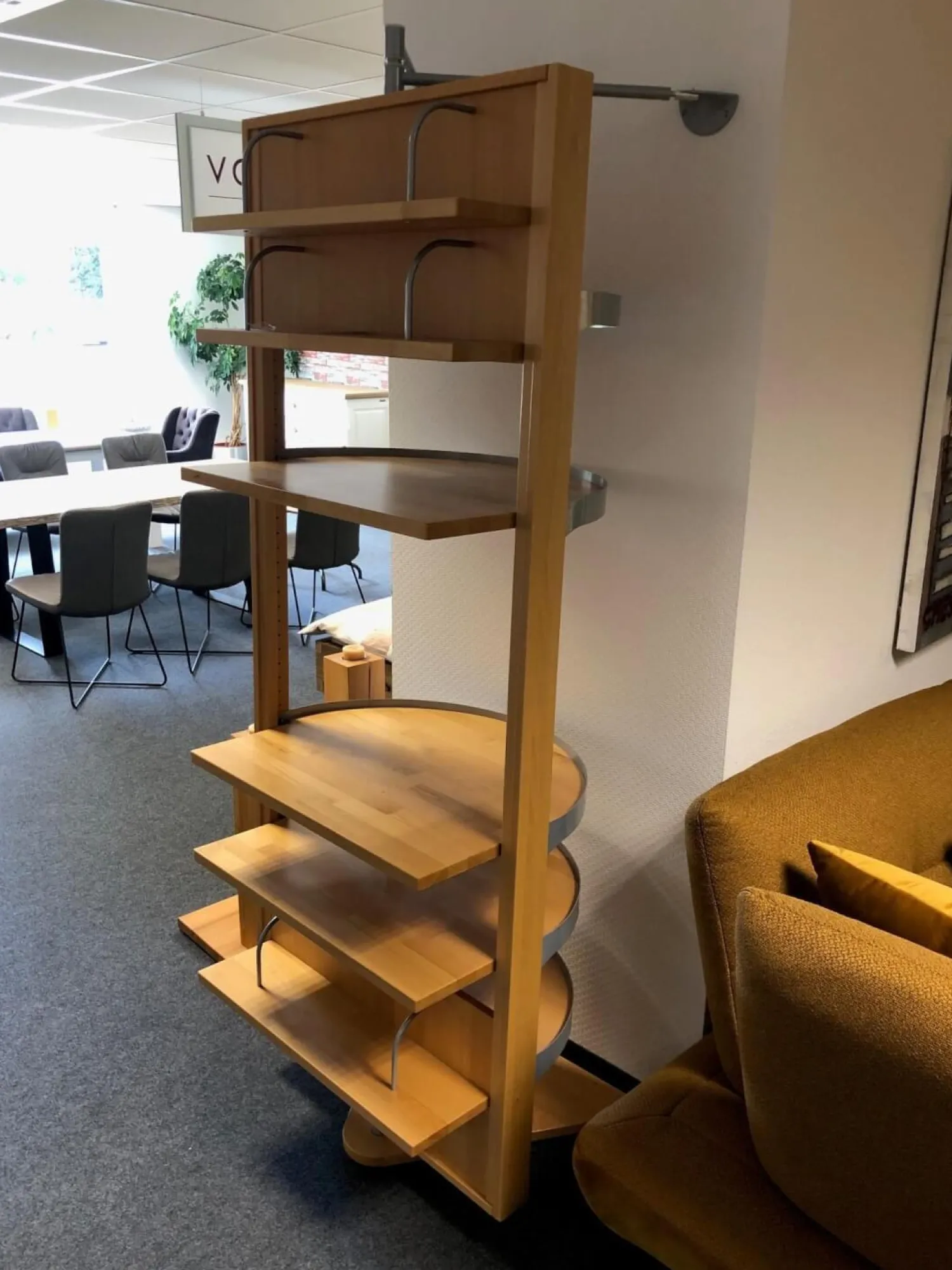 Decker Regale|Regal Rondell Buche Massiv Lackiert Mit Drehachse