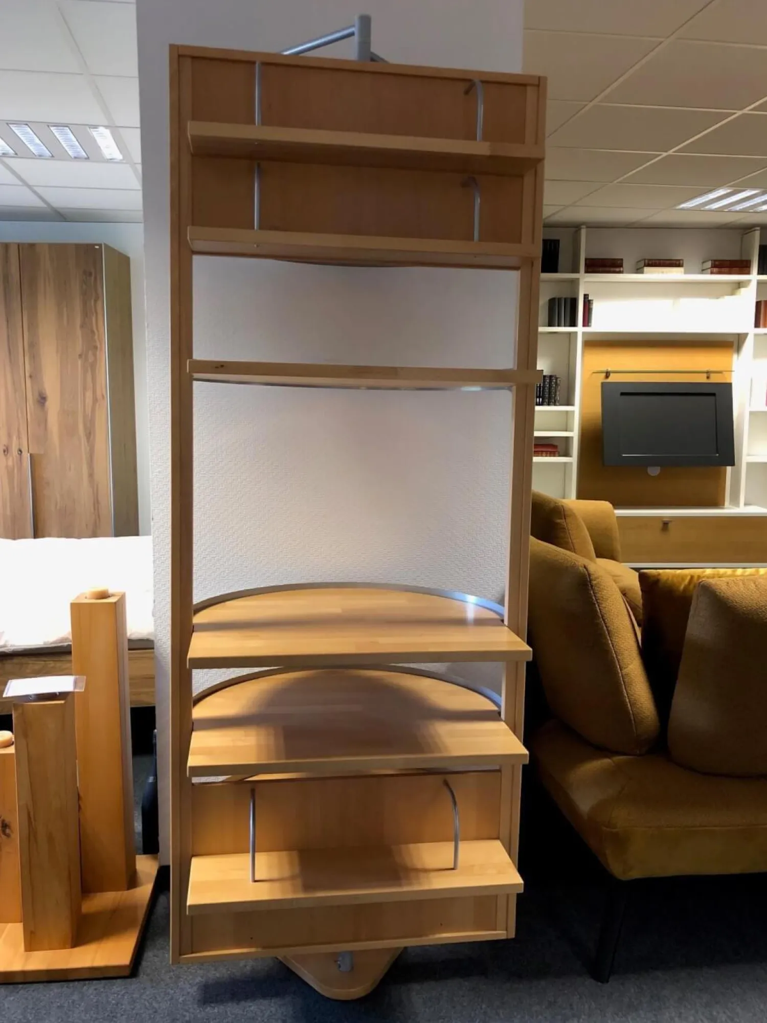 Decker Regale|Regal Rondell Buche Massiv Lackiert Mit Drehachse