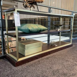 Christine Kröncke Regale|Regal Sideboard Bronxx Messing Geschliffen Brüniert Einlegeplatte Wenge