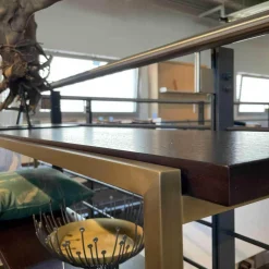 Christine Kröncke Regale|Regal Sideboard Bronxx Messing Geschliffen Brüniert Einlegeplatte Wenge