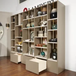 Sudbrock Regale|Regal Sinus Korpus Glattlack Sienna Böden Und Rückwand Glattlack Kaschmir Mit Beleuchtung