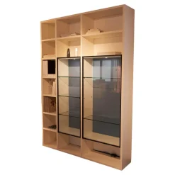 Porro Regale|Regal System Mattlackiert Weiß Türen Aus Iron Glas Transparent Mit Beleuchtung