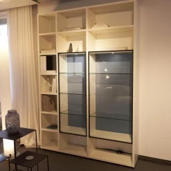 Porro Regale|Regal System Mattlackiert Weiß Türen Aus Iron Glas Transparent Mit Beleuchtung