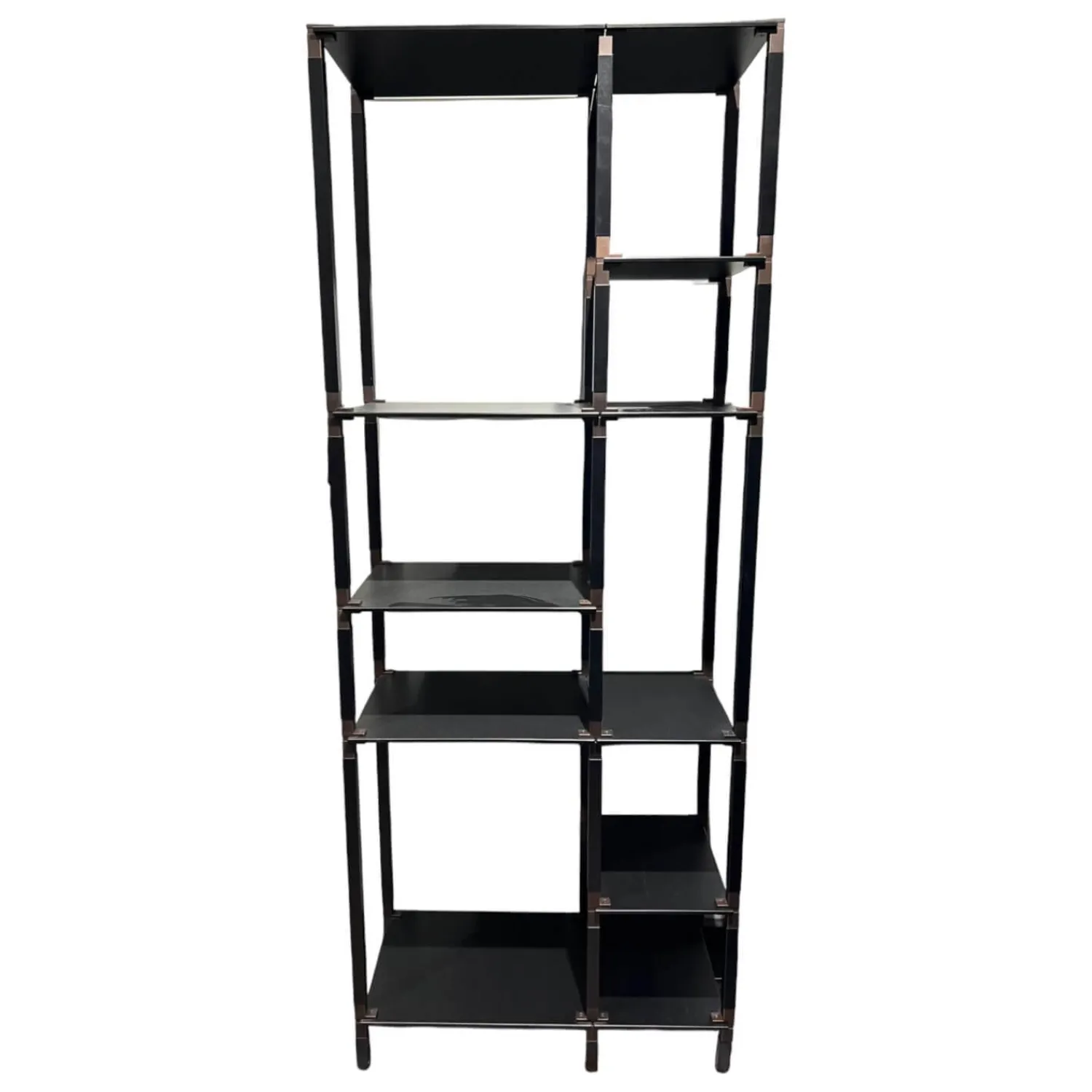 Form Exclusiv Regale|Regal T-Rack Ausführung C Gestänge Schwarz Konnektoren Kupfer Sunset Stahlböden Schwarz